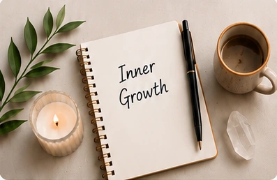 Inner Growth Notizbuch und Tee