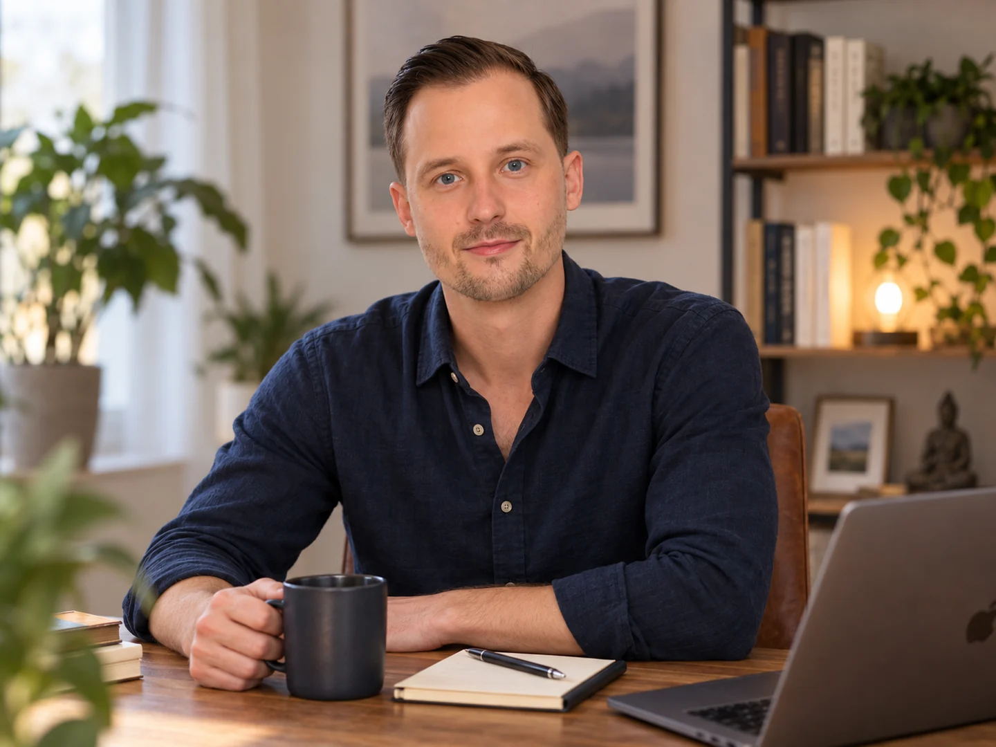 Patrick am Schreibtisch